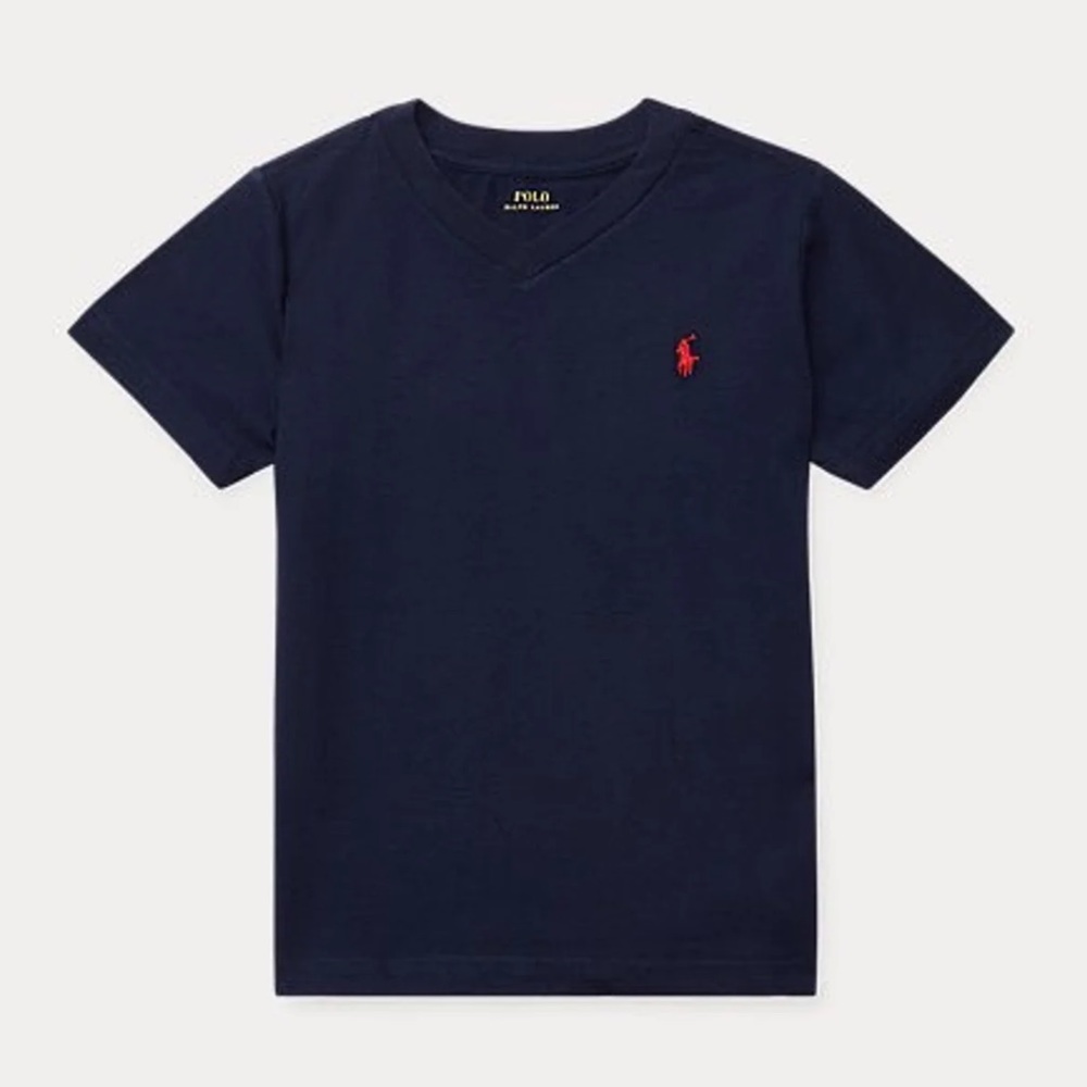 Boys Polo Ralph Lauren Cotton Jersey V-Neck Tee